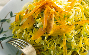 Tagliatelle-porri-bottarga